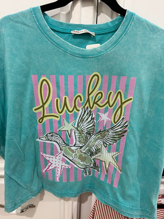 Lucky Duck cropped Tee
